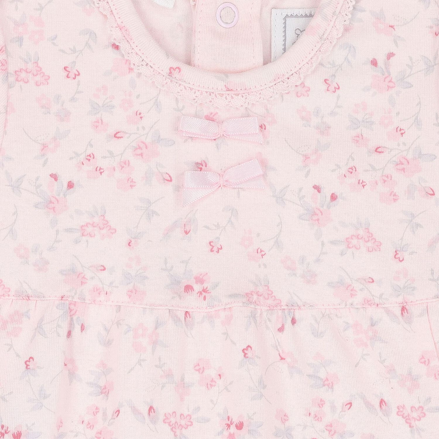 Baby Girls Pink Floral Romper, 1, hi-res
