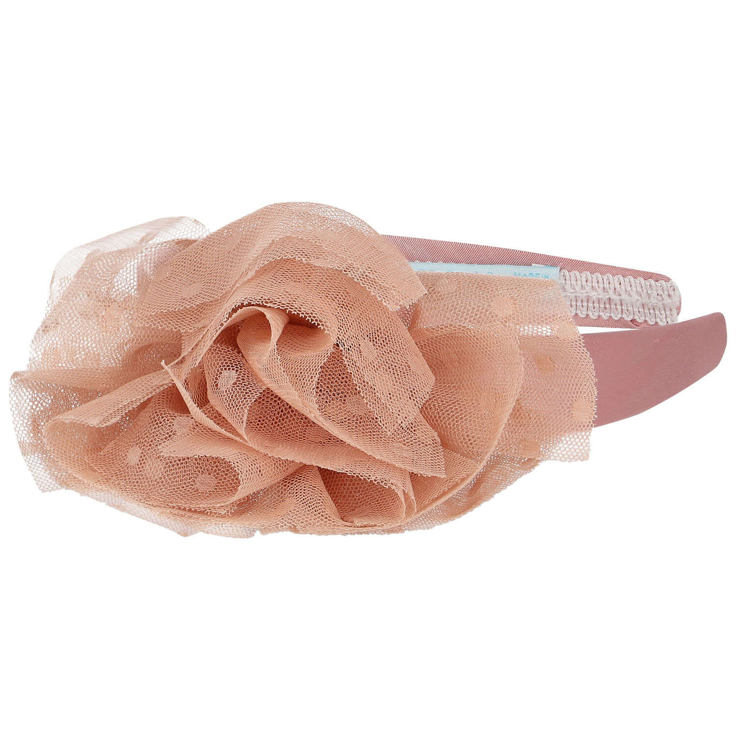 Girls Navy Blue Tulle Flower Headband, 3, hi-res