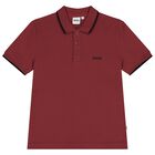 Boys Red Logo Polo Shirt, 2, hi-res