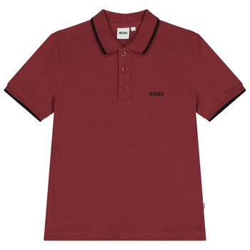 Boys Red Logo Polo Shirt