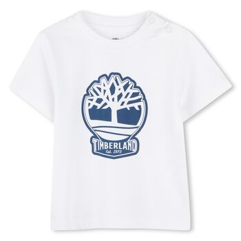 Younger Boys White Logo T-Shirt