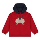 Younger Boys Ivory, Red & Navy Blue Teddy Bear Tracksuit Set (3 Piece), 3, hi-res