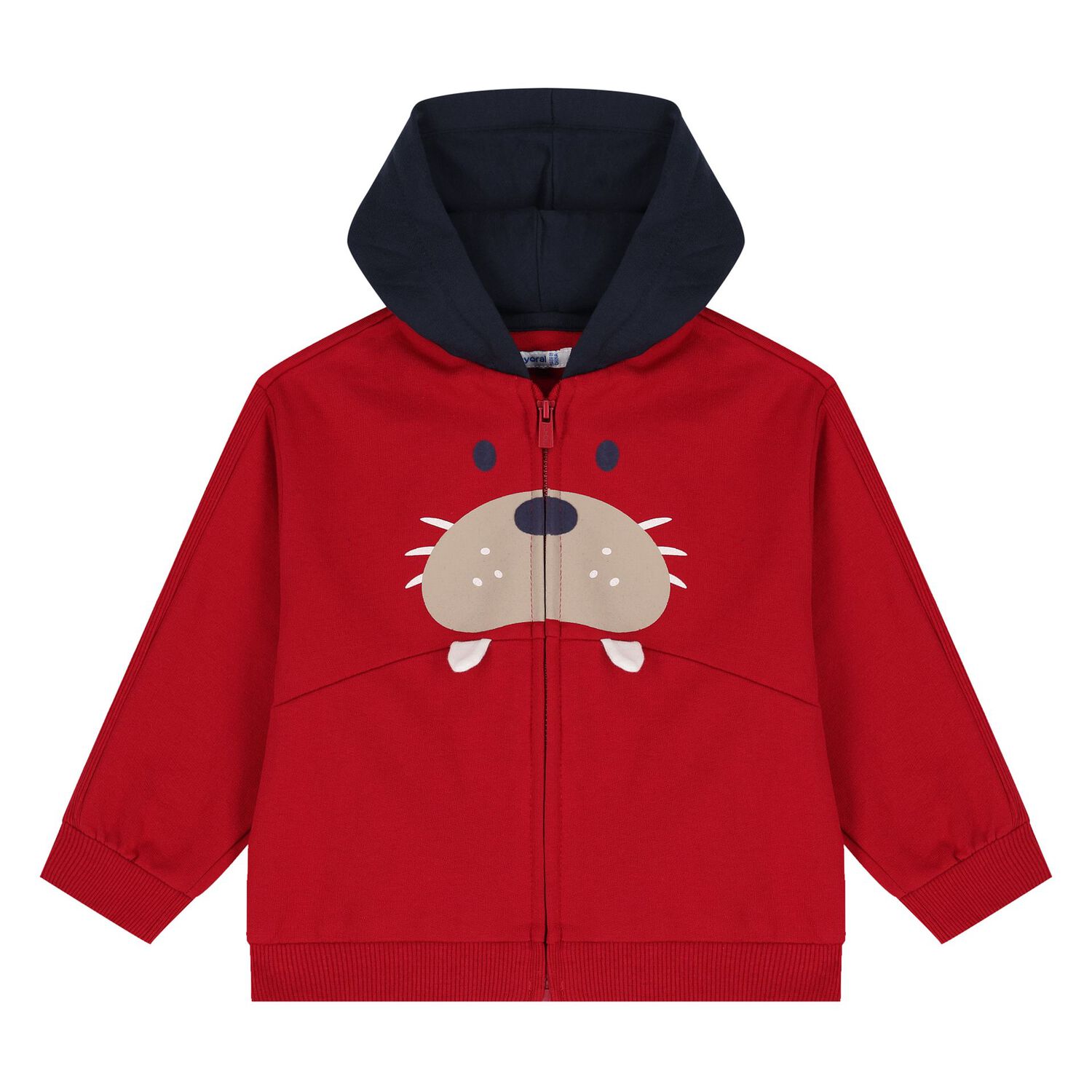 Younger Boys Ivory, Red & Navy Blue Teddy Bear Tracksuit Set (3 Piece), 3, hi-res