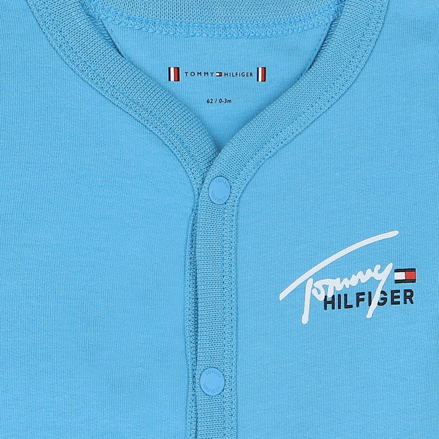 Baby Boys Blue Logo Romper, 1, hi-res