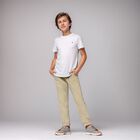 Boys Beige Logo Trousers, 1, hi-res