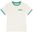 Boys Ivory Polo Logo T-Shirt, 1, hi-res