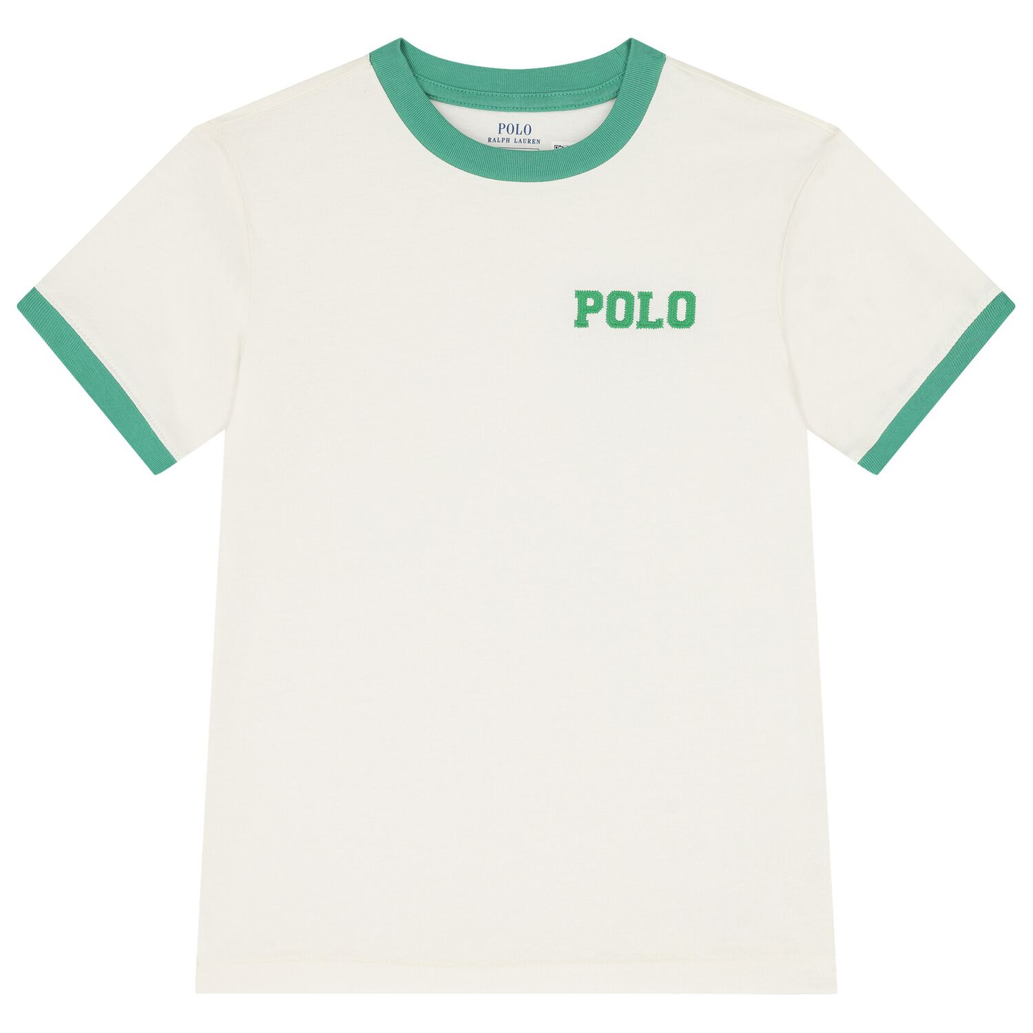 Boys Ivory Polo Logo T-Shirt, 1, hi-res