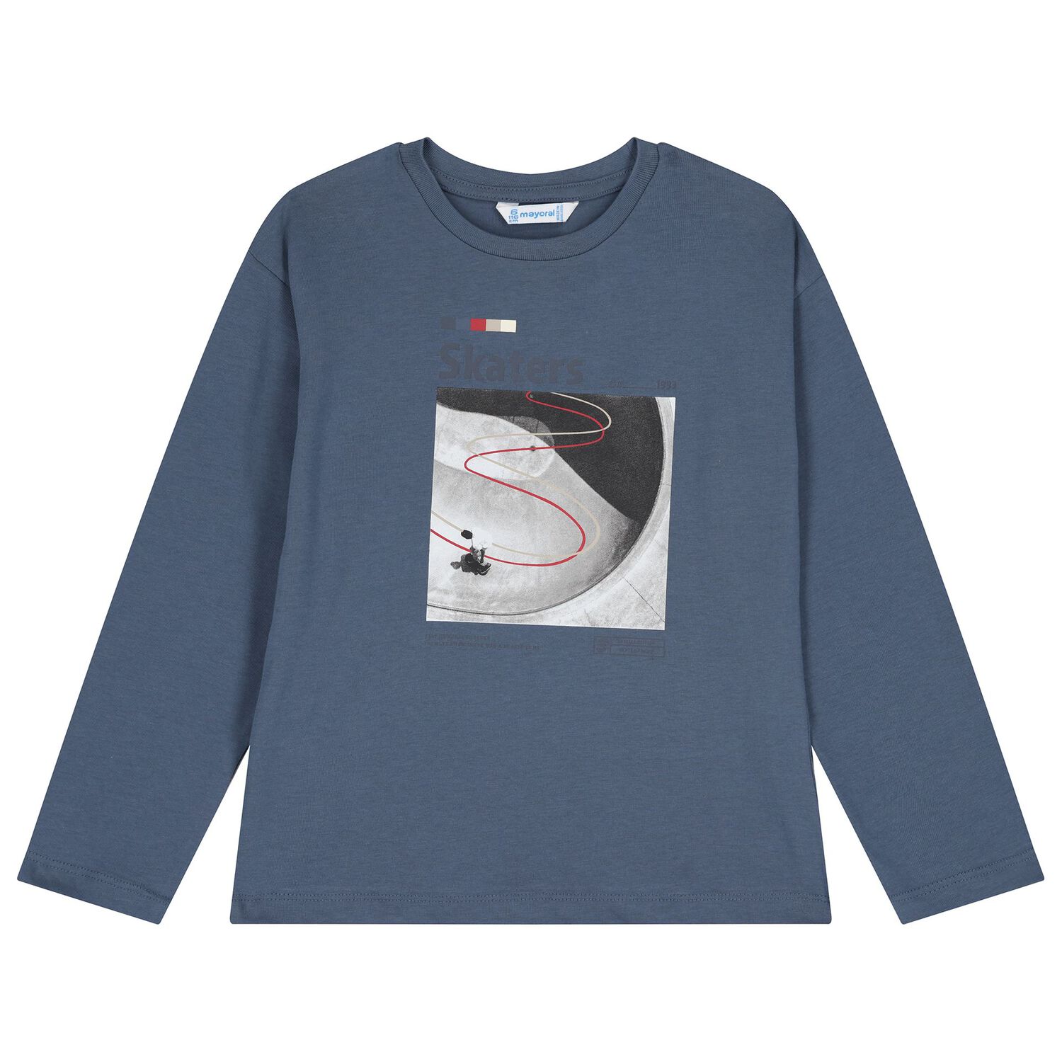 Boys Blue & Red Long Sleeve Top ( 2 Pack ), 3, hi-res
