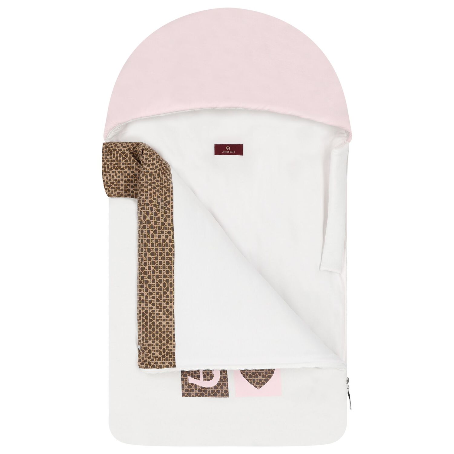 Baby Girls White & Pink Logo Nest, 2, hi-res