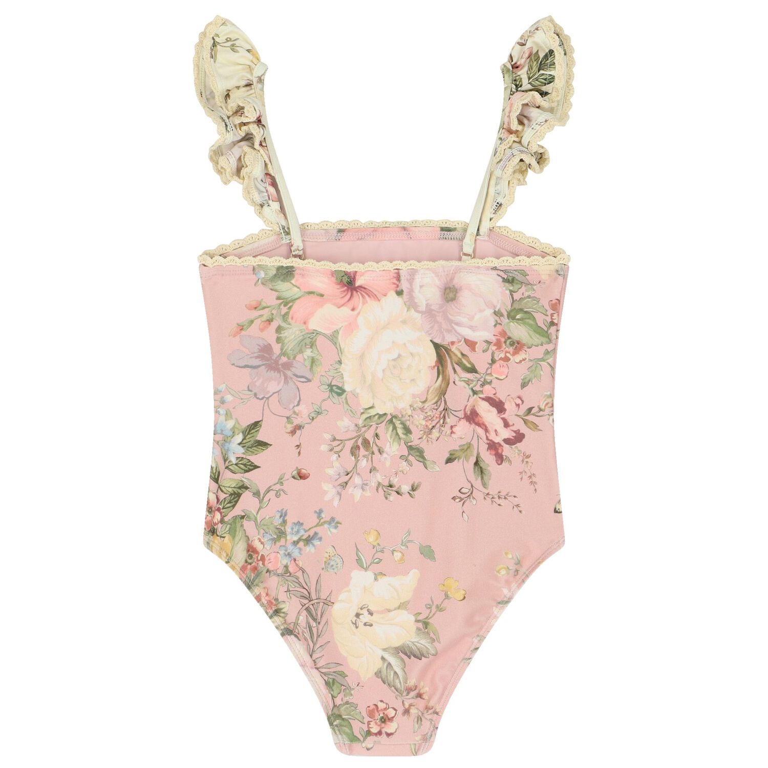 Girls Pink Floral Bikini, 1, hi-res