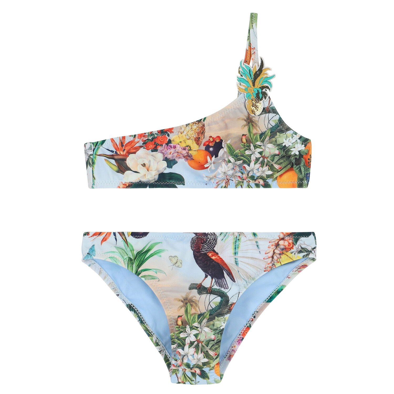 Girls Multi-Colored Floral Bikini, 1, hi-res