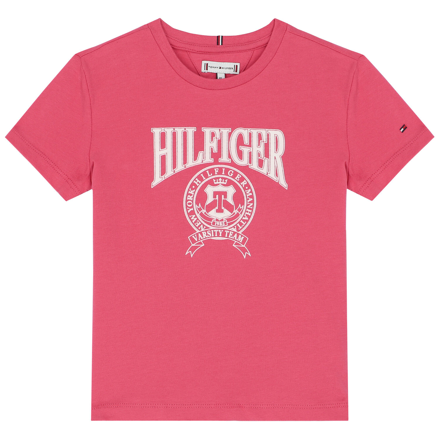 Girls Pink Varsity Logo T-Shirt, 2, hi-res