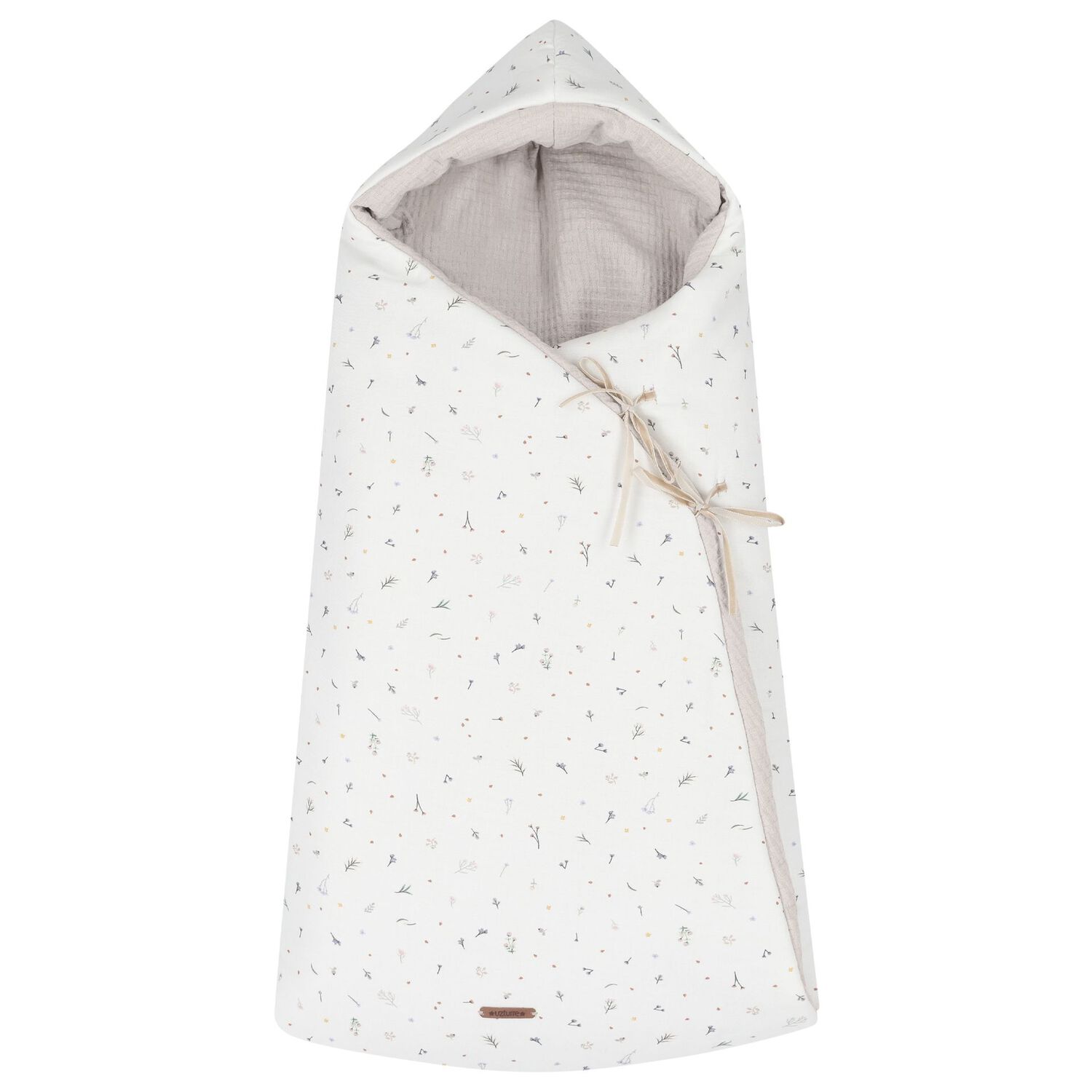 Ivory & Beige Hooded Reversible Baby Nest, 1, hi-res