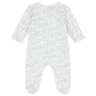 Baby Boys White & Navy Blue Logo Babygrow Set, 2, hi-res