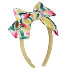 Girls Yellow Floral Bow Headband, 1, hi-res
