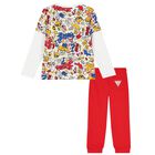 Boys White & Red Logo Tracksuit, 1, hi-res