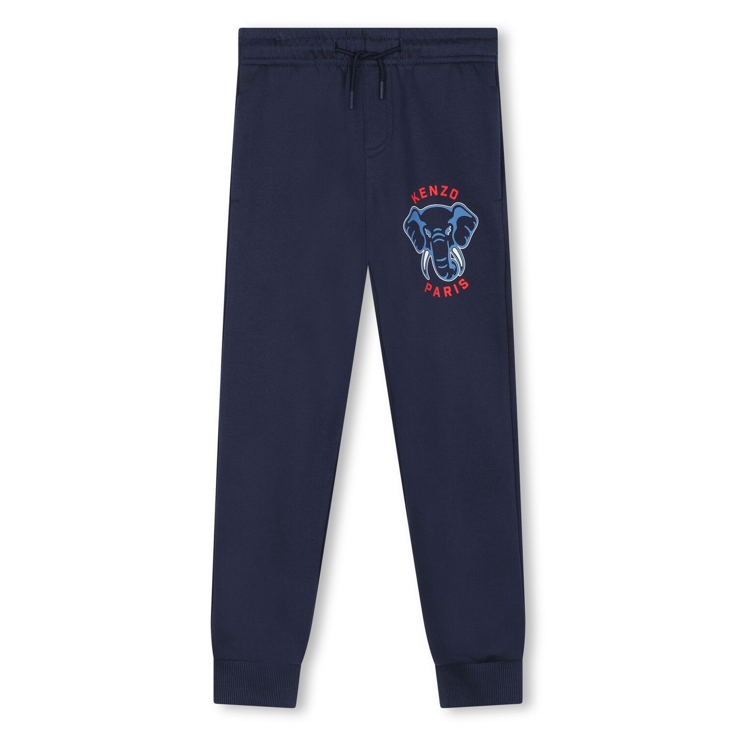 Boys Navy Blue Elephant Logo Joggers, 1, hi-res