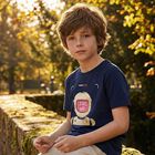 Boys Navy Blue Robot T-Shirt, 2, hi-res