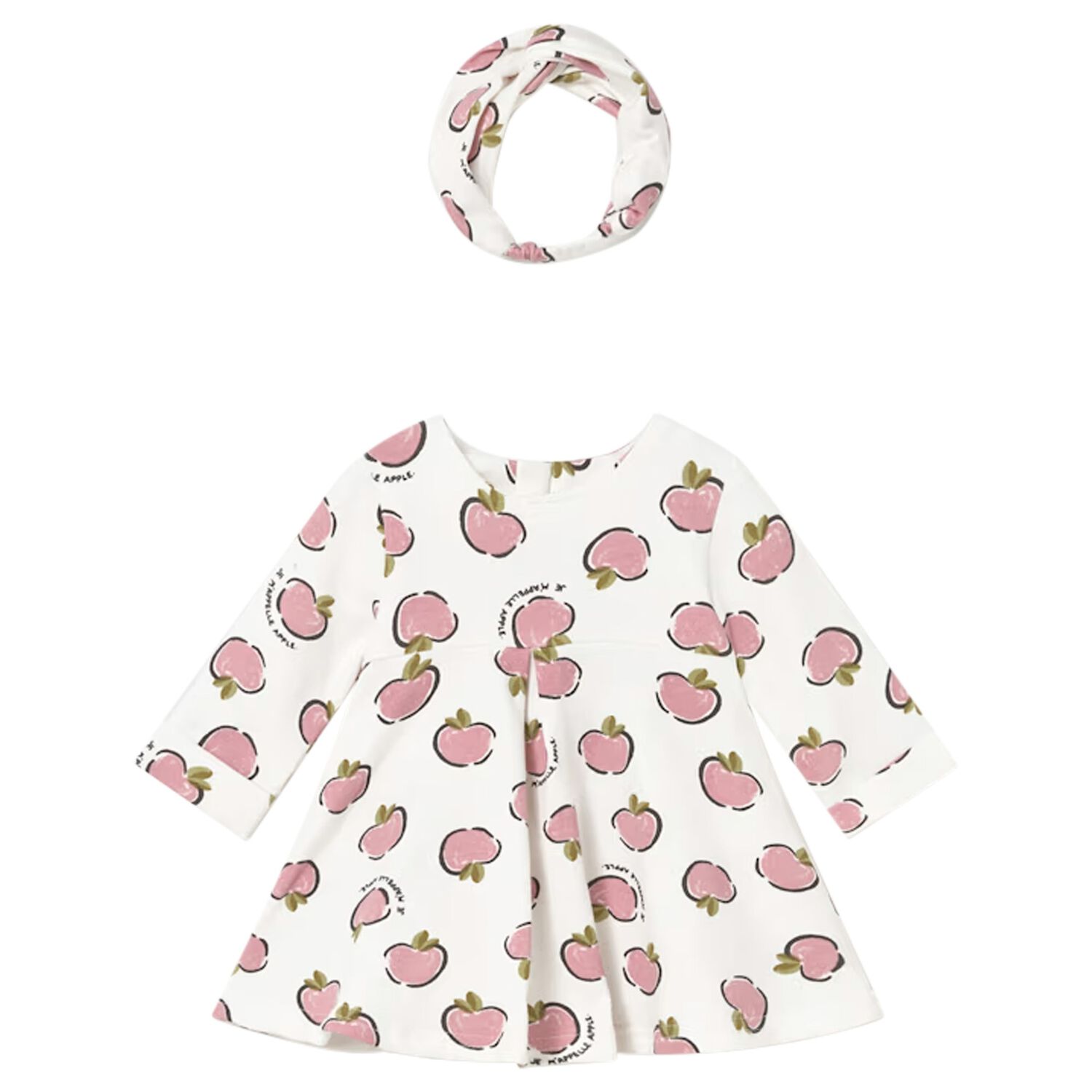 Baby Girls Ivory Apple Dress Set, 1, hi-res image number null