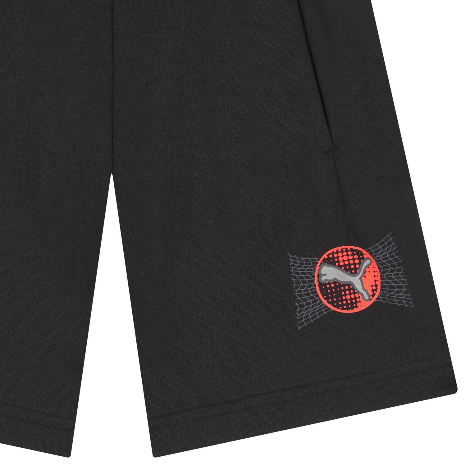 Boys Black Logo Shorts, 1, hi-res
