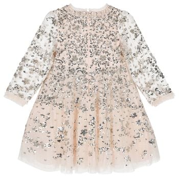 Girls Pink Sequin Tulle Dress