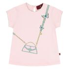 Younger Girls Pink Bag Logo T-Shirt, 1, hi-res