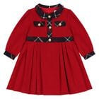 Girls Red & Blue Tartan Twill Dress, 1, hi-res