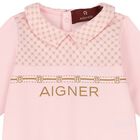 Baby Girls Pink Logo Babygrow, 3, hi-res