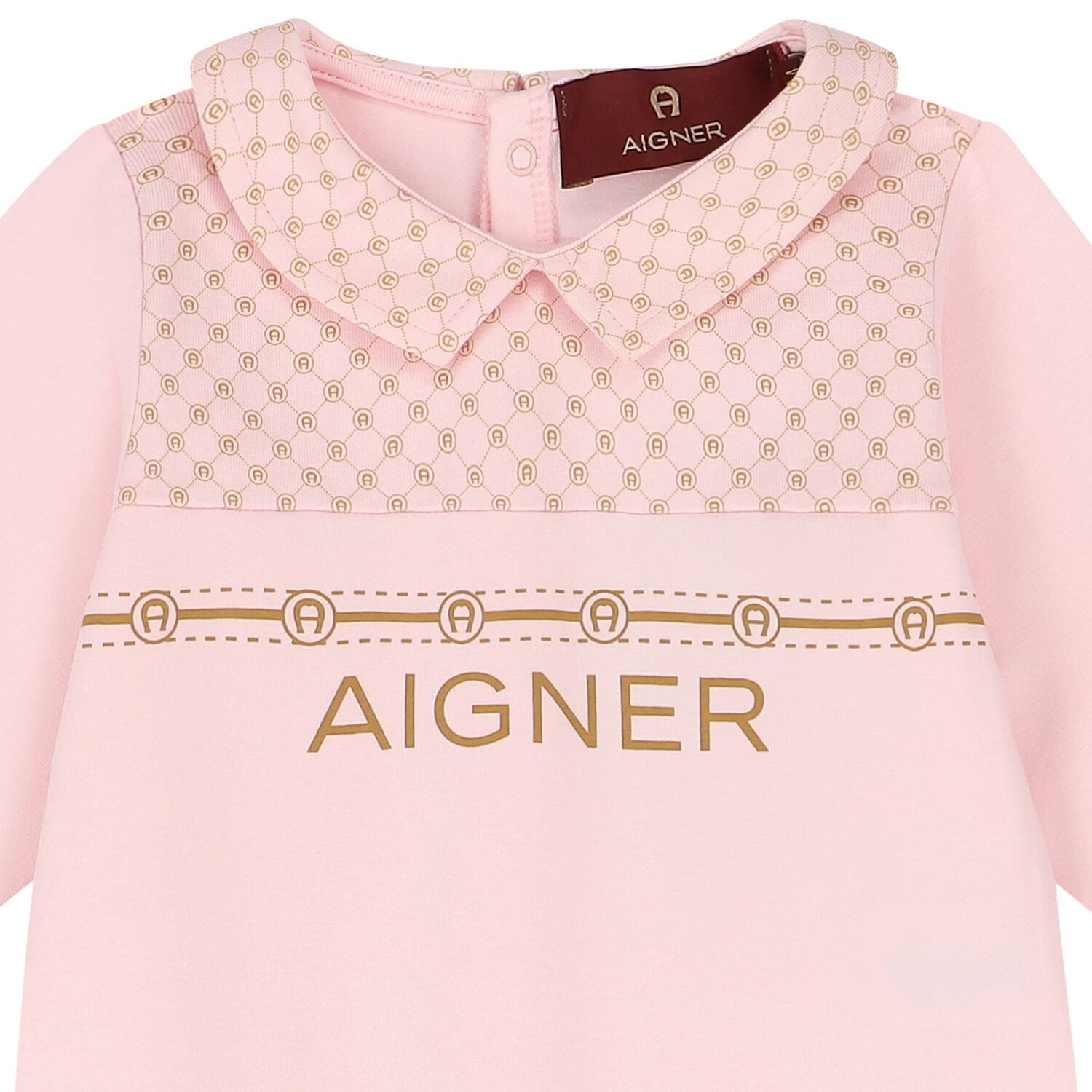 Baby Girls Pink Logo Babygrow, 3, hi-res