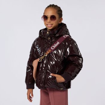 Girls Brown Logo Crossbody Bag