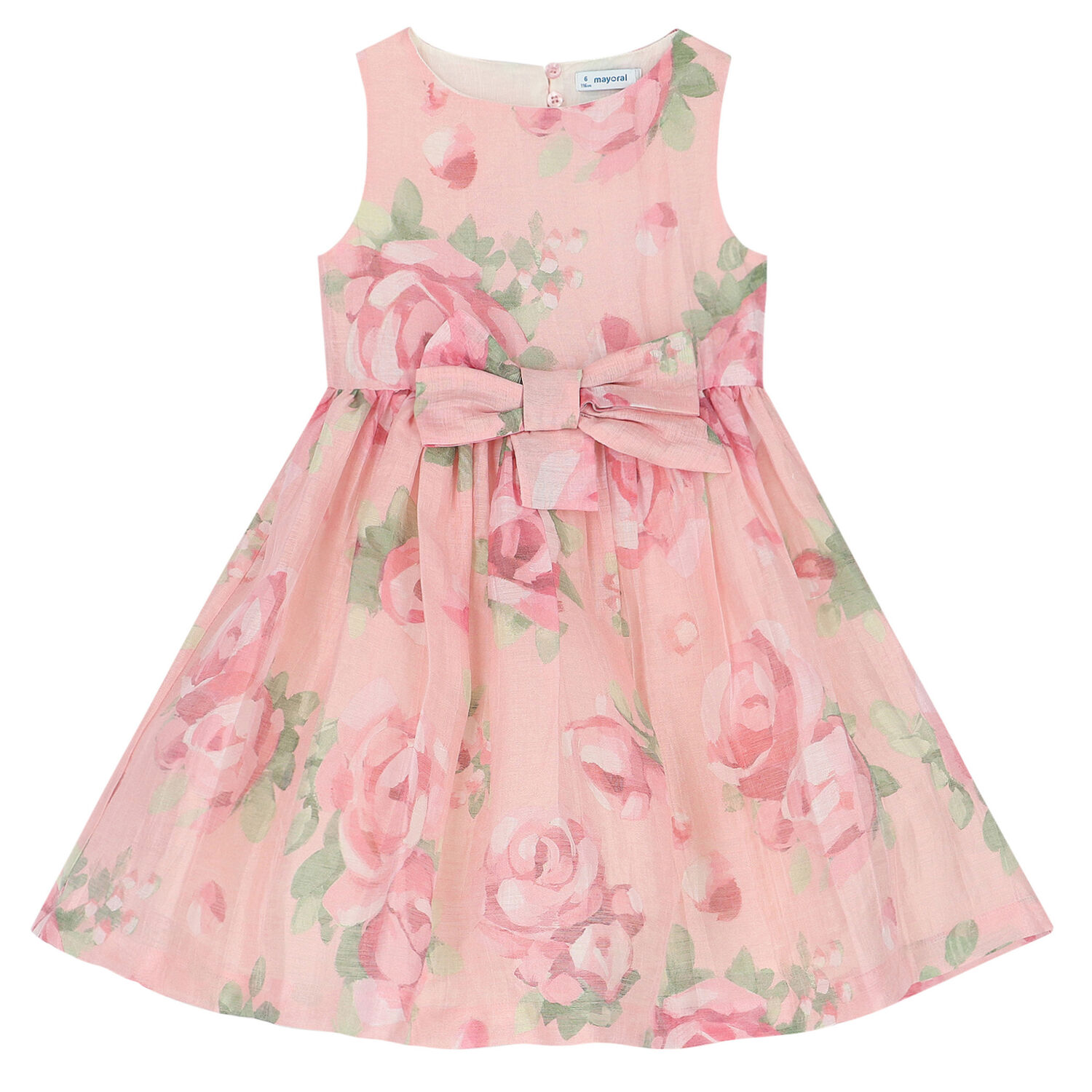 Girls Pink Floral Dress, 2, hi-res