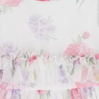 Girls White Floral Tulle Dress, 2, hi-res