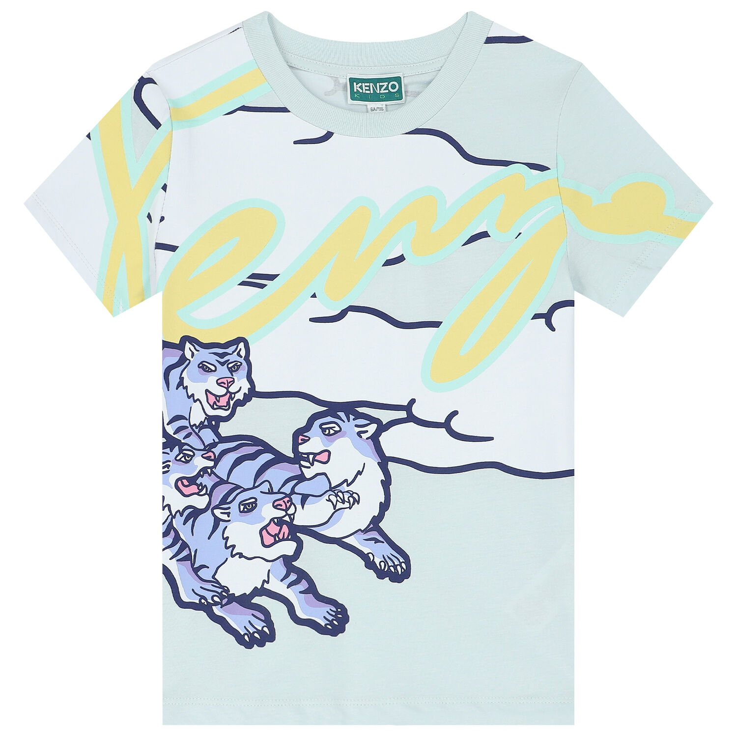 Boys Blue Tiger Logo T-Shirt, 1, hi-res