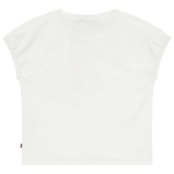 Girls White Flower Logo T-Shirt