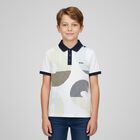 Boys White Logo Polo Shirt, 1, hi-res