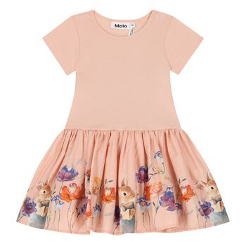 Younger Girls Pink Floral Print Dress