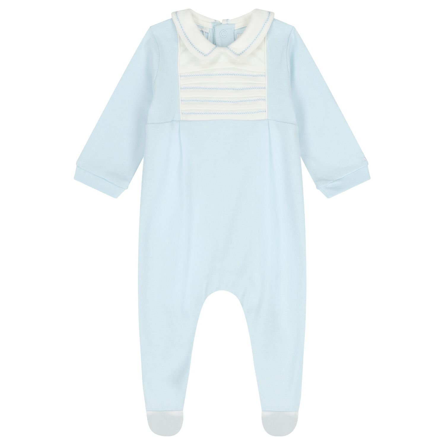 Baby Boys White & Blue Babygrow, 1, hi-res image number null