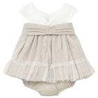 Baby Girls Ivory & Beige Dress Set, 1, hi-res