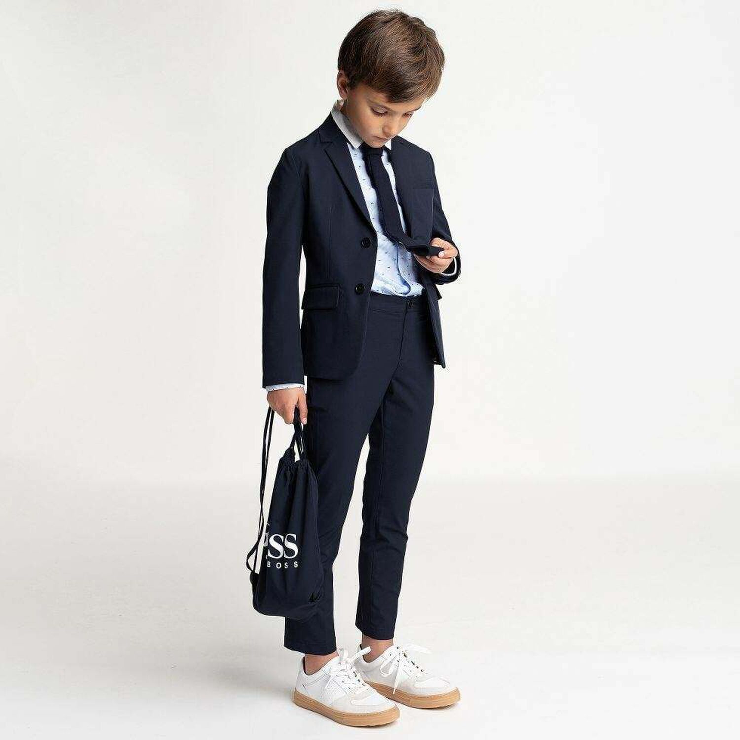 Boys Navy Blue Suit, 1, hi-res