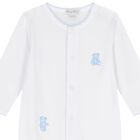 Baby Boys White & Blue Teddy Bear Time Babygrow Set, 1, hi-res