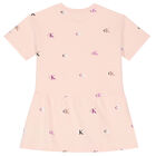Girls Pink Logo Dress, 1, hi-res
