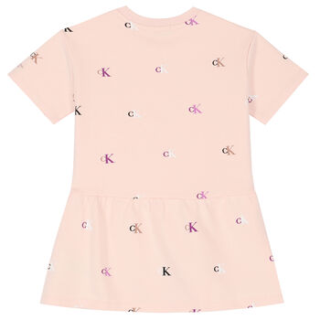 Girls Pink Logo Dress