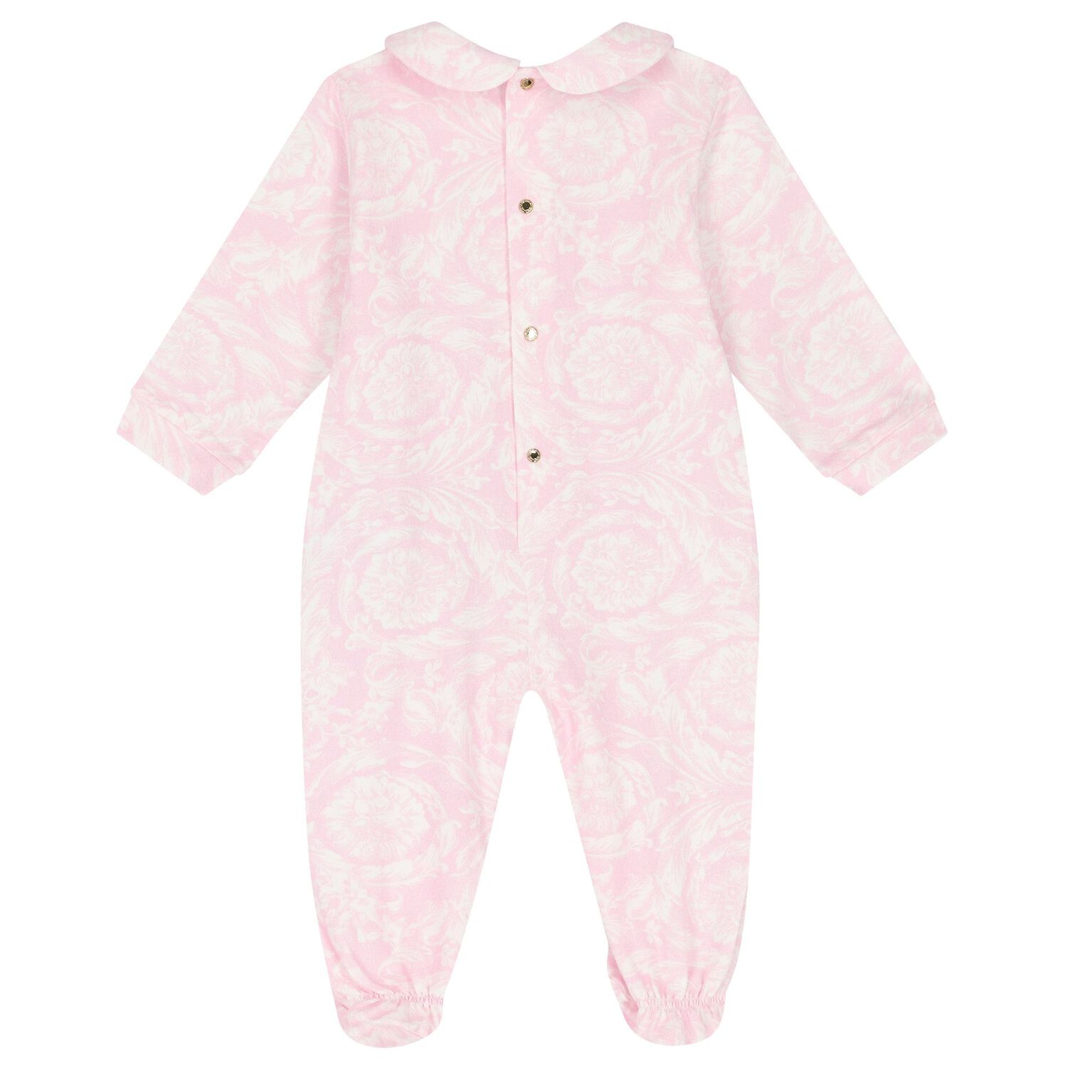 Baby Girls Pink & Ivory Barocco Babygrow Gift Set, 2, hi-res