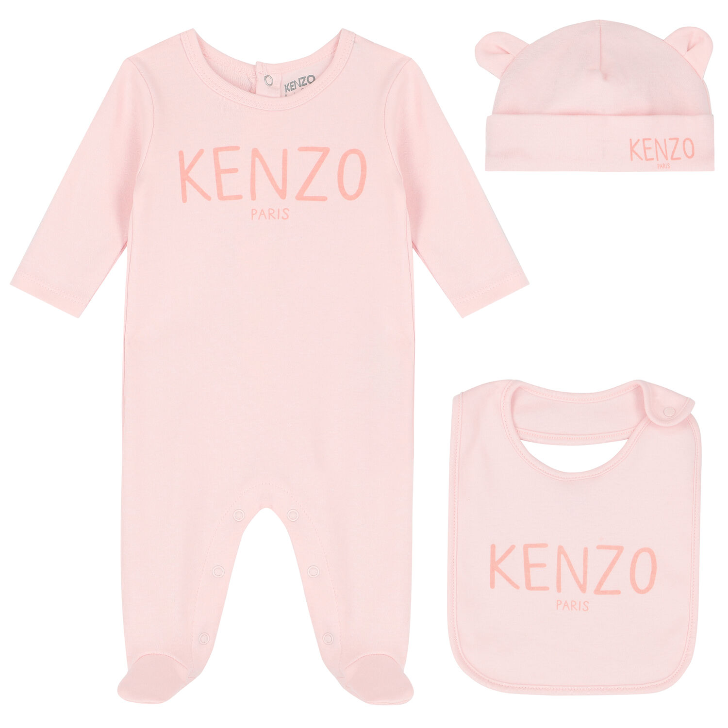 Baby Girls Pink Logo Babygrow Set, 2, hi-res