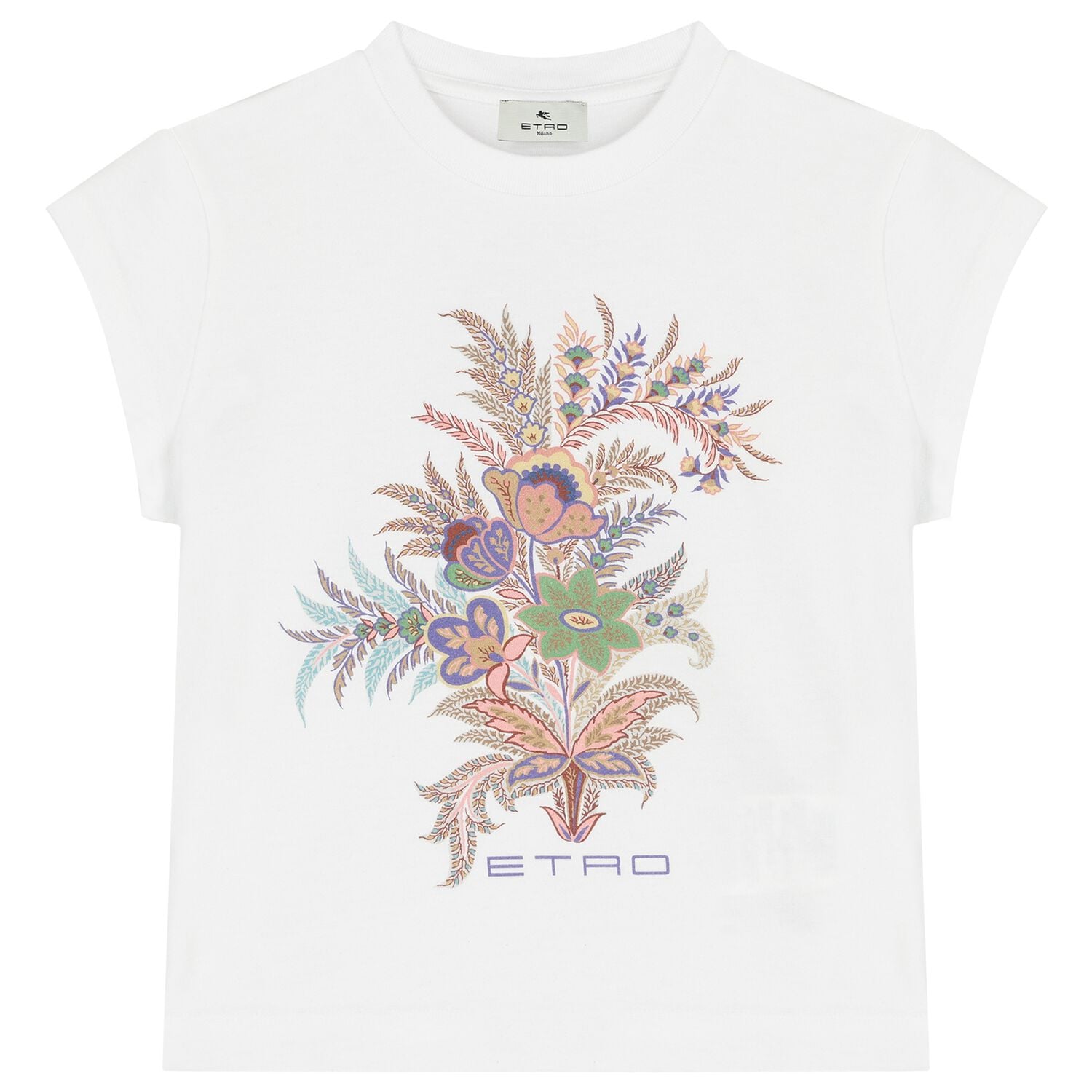 Girls White Floral Logo T-Shirt, 1, hi-res