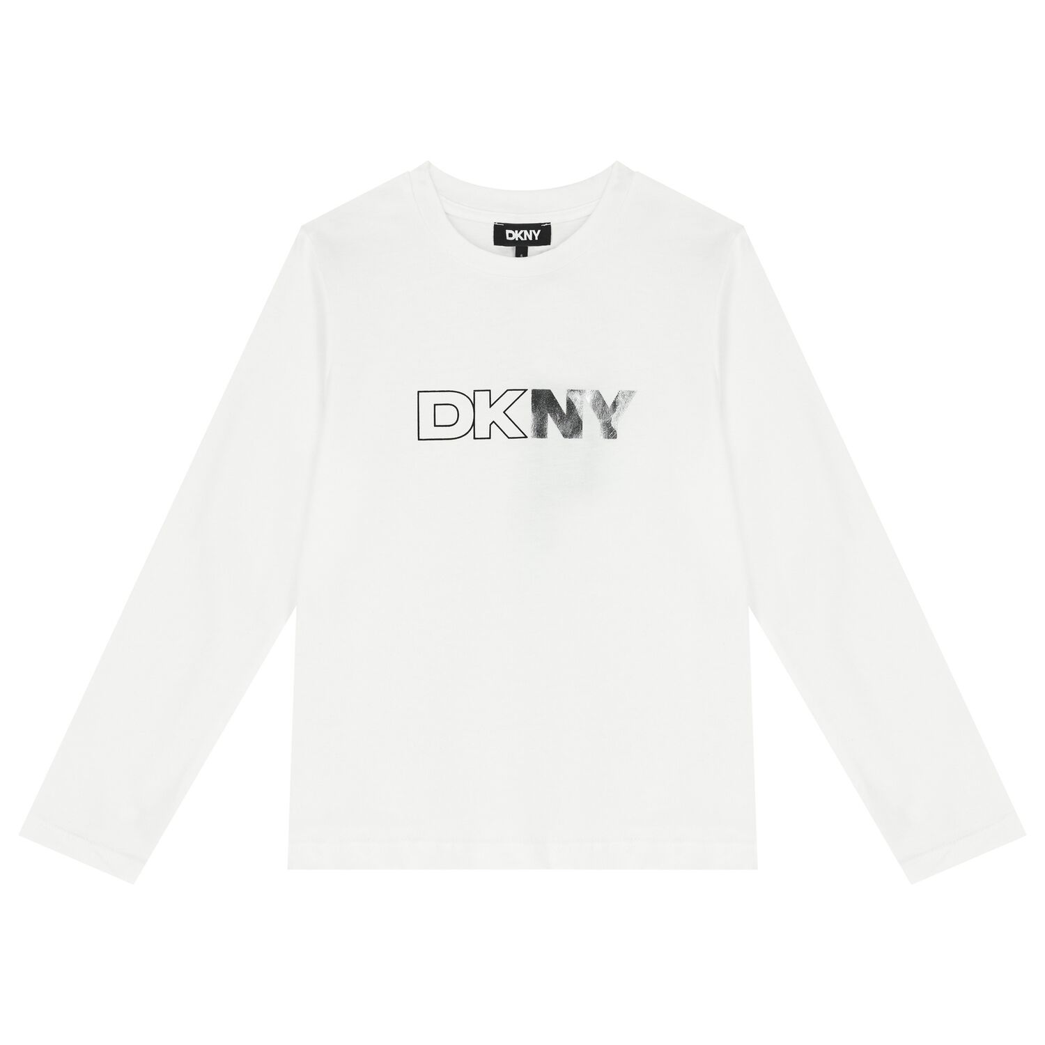 Girls White Logo Long Sleeve Top, 2, hi-res