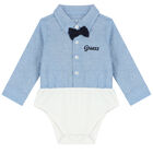 Baby Boys Blue & White Bodysuit Set, 1, hi-res
