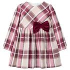Girls Red & Beige Bow Tartan Dress, 1, hi-res