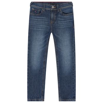 Boys Blue Denim Logo Jeans