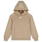 Boys Beige Swoosh Logo Tracksuit, 2, hi-res